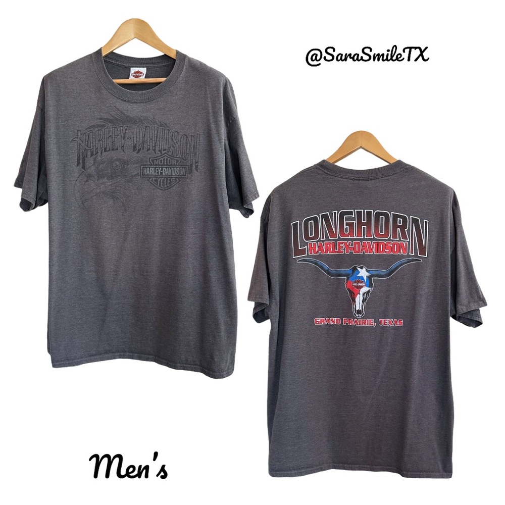 HARLEY-DAVIDSON Gray Longhorn, Grand Prairie, Texas Graphic T-Shirt